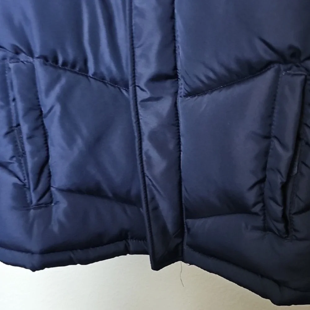 Free Country Boys Navy Blue Fleece Lined Puffer Jacket Detachable Hood Size S 8